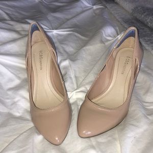 BCBG Nude wedge heels